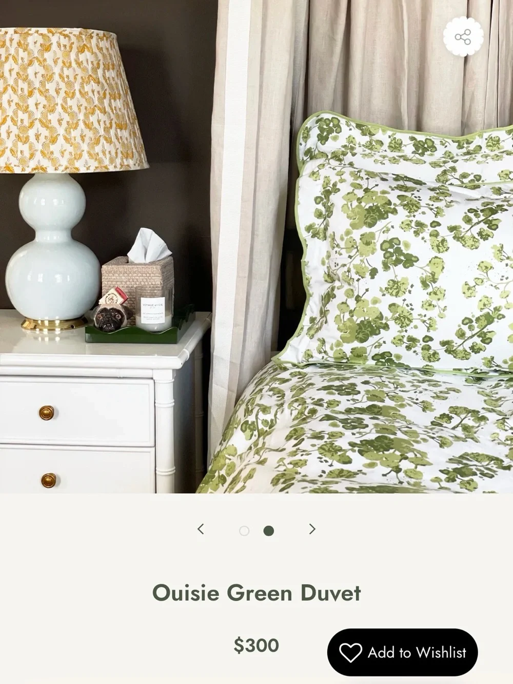 Biscuit Home Ouisie Green Floral Duvet Cover - White & Green
